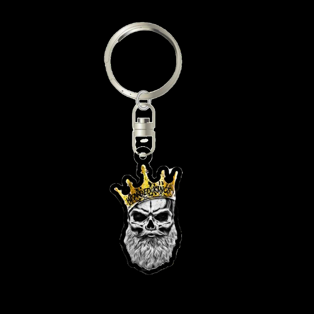 Bearded mafia Skull Keyring
