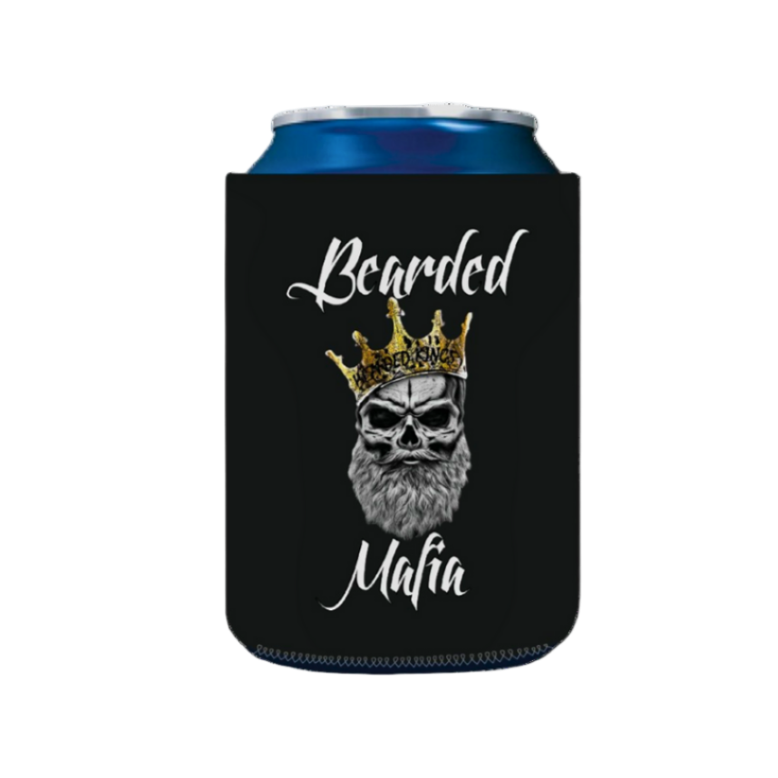 Beer can Cooler bearded Mafia black