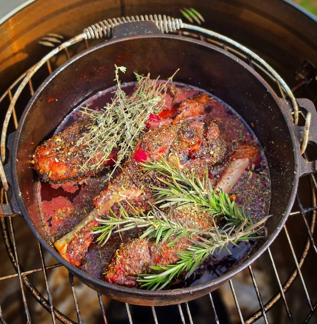 Kroppy’s Smoked and Braised Lamb Shanks with Red Wine Gravy