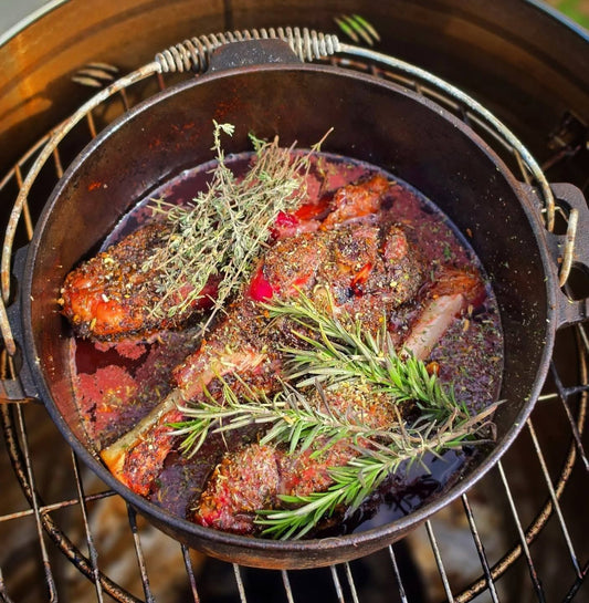Kroppy’s Smoked and Braised Lamb Shanks with Red Wine Gravy