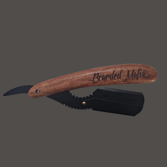 Bearded Mafia wooden handle straight razor