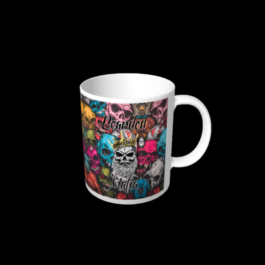 Rugged ceramic beard coffee mug by Bearded Mafia. Dishwasher & microwave safe. Perfect gift for men. Australian beard brand.