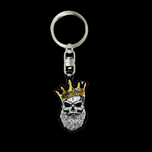 Bearded mafia Skull Keyring 