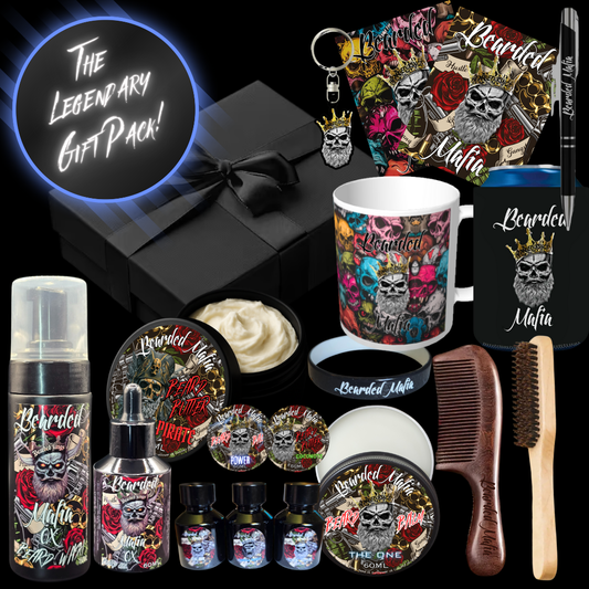 Premium organic beard care products gift box
