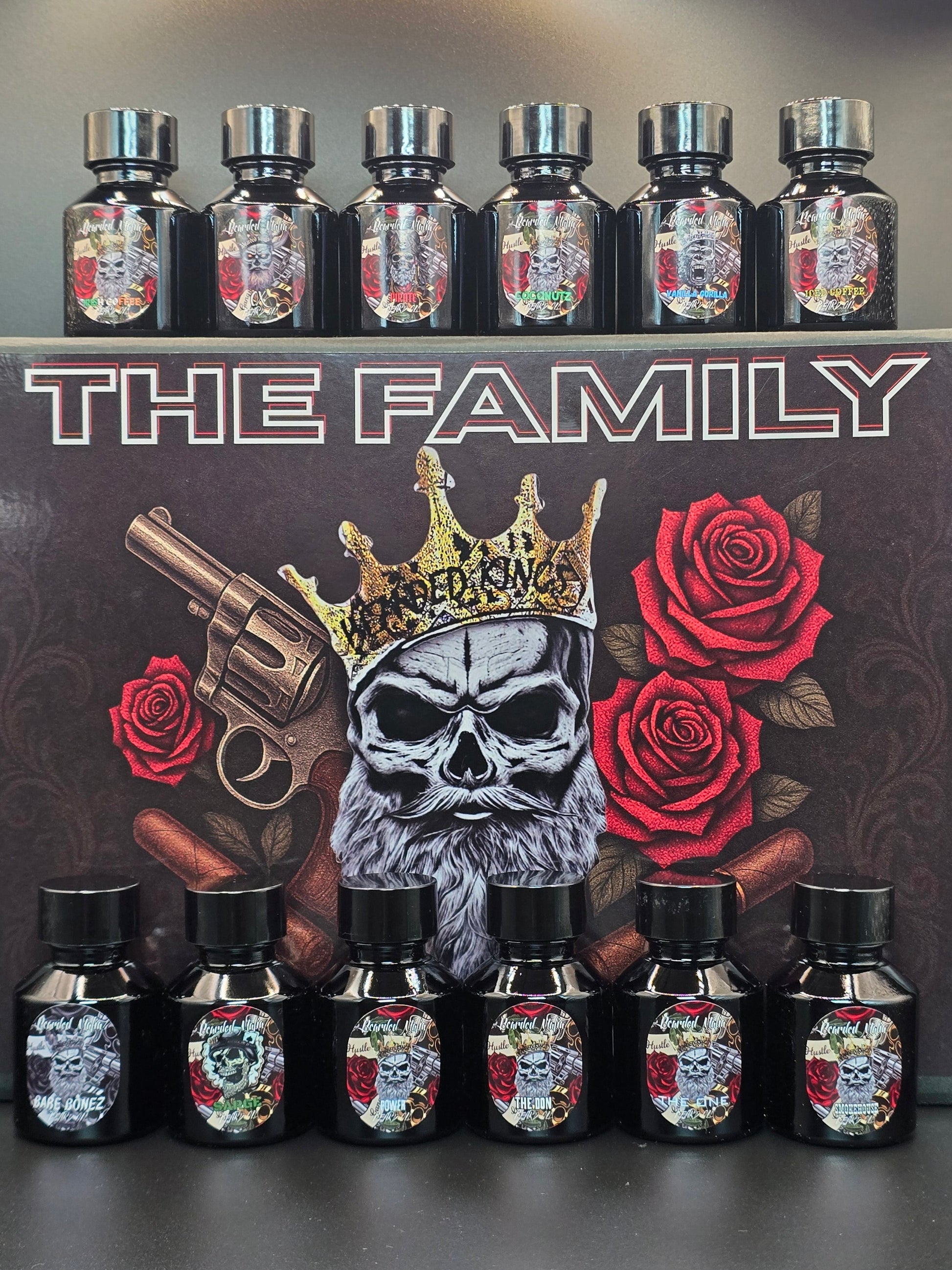 Bearded Mafia Sample Beard Oil Pack — 12×15mL travel-size organic beard oils
