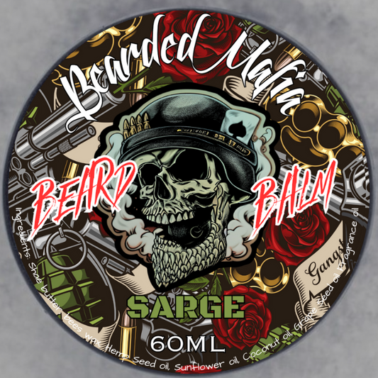 Bearded Mafia Sarge Beard Balm — organic conditioning balm with bold masculine scent