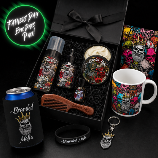 Bearded Mafia Epic Dads Pack with premium beard care products and branded Father’s Day accessories